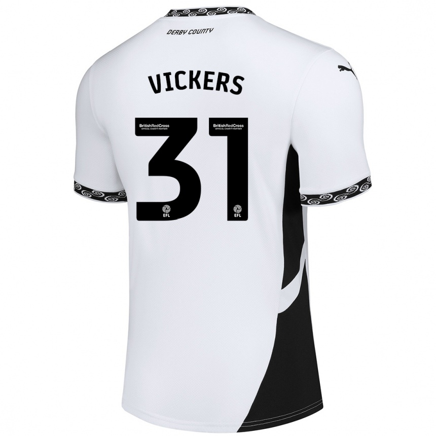 Vaikiškas Josh Vickers #31 Balta Juoda Namų Marškinėliai 2024/25 T-Shirt