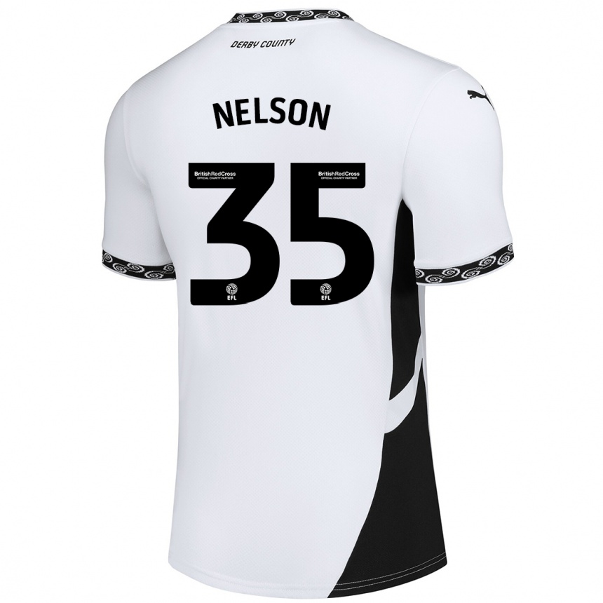 Vaikiškas Curtis Nelson #35 Balta Juoda Namų Marškinėliai 2024/25 T-Shirt