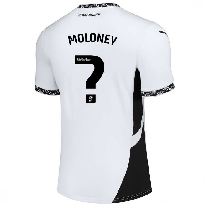 Vaikiškas Riley Moloney #0 Balta Juoda Namų Marškinėliai 2024/25 T-Shirt