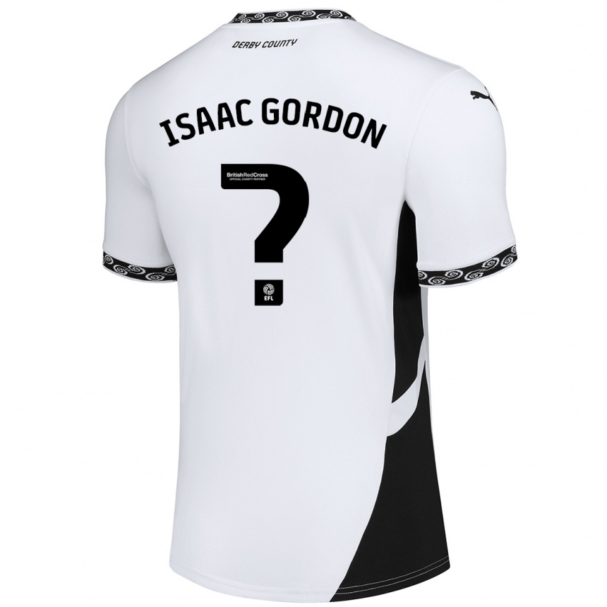 Vaikiškas Isaac Gordon #0 Balta Juoda Namų Marškinėliai 2024/25 T-Shirt