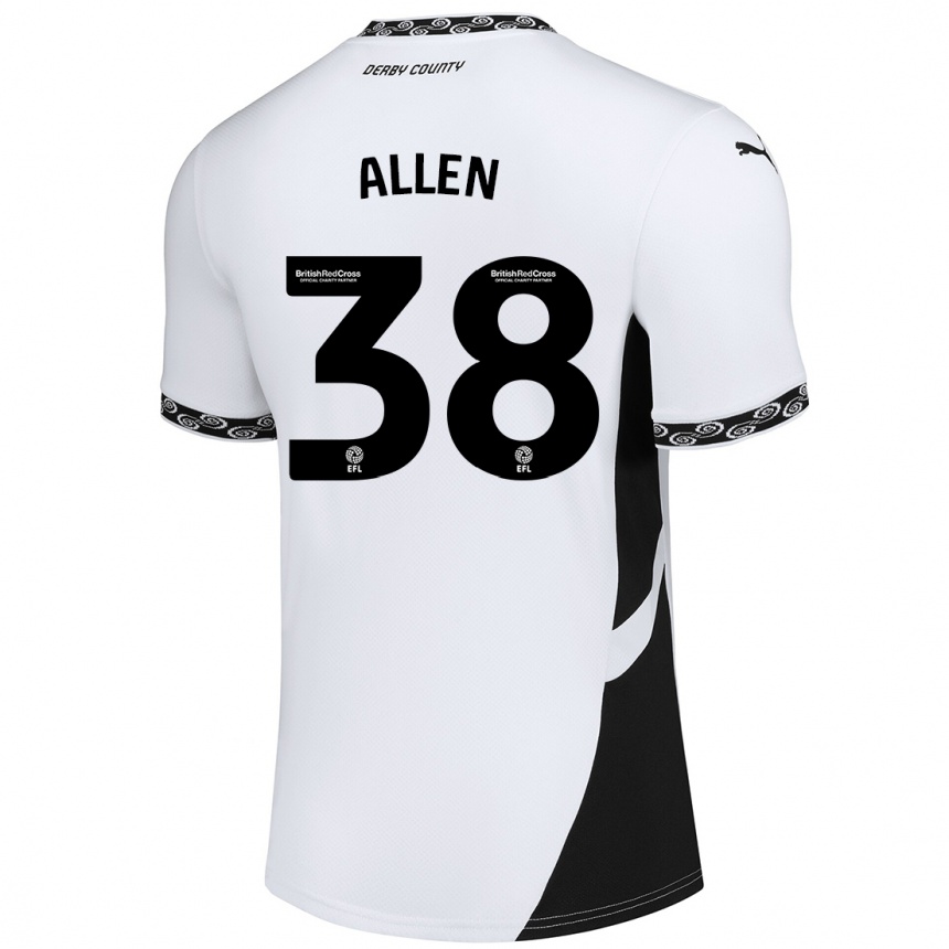 Vaikiškas Cruz Allen #38 Balta Juoda Namų Marškinėliai 2024/25 T-Shirt