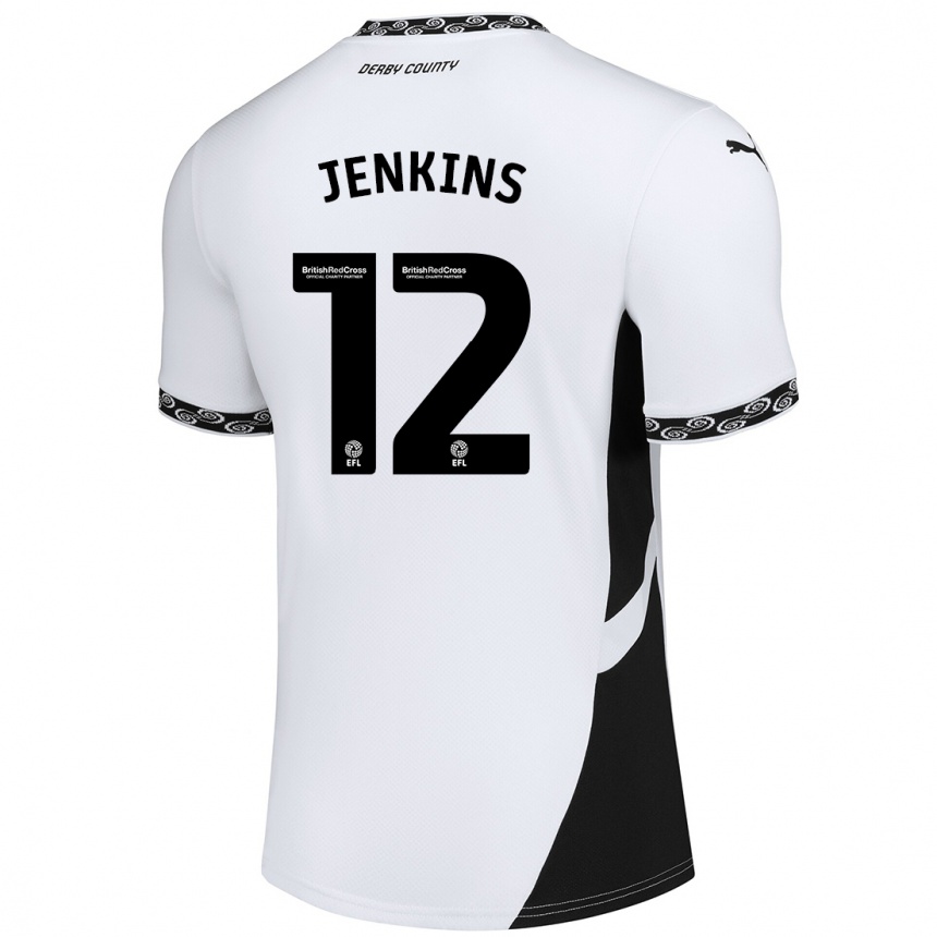 Vaikiškas Camille Jenkins #12 Balta Juoda Namų Marškinėliai 2024/25 T-Shirt