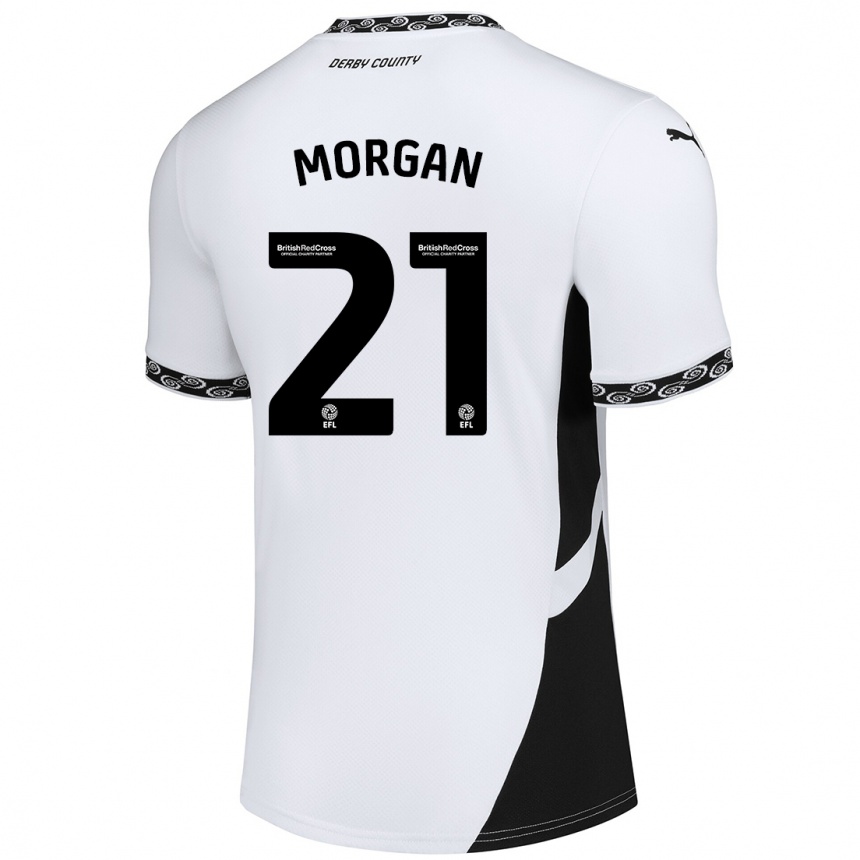 Vaikiškas Sarah Morgan #21 Balta Juoda Namų Marškinėliai 2024/25 T-Shirt