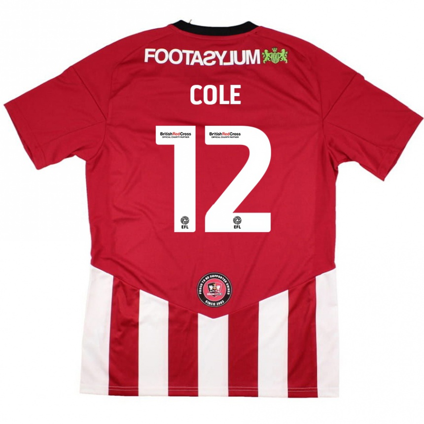 Vaikiškas Reece Cole #12 Raudona Balta Namų Marškinėliai 2024/25 T-Shirt