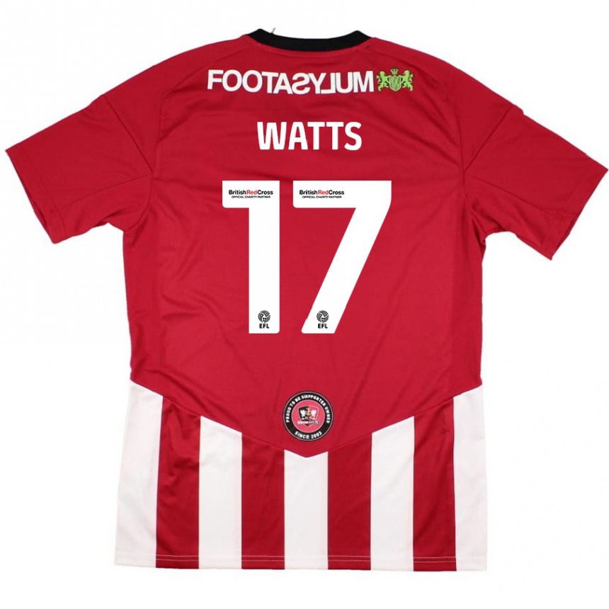 Vaikiškas Caleb Watts #17 Raudona Balta Namų Marškinėliai 2024/25 T-Shirt