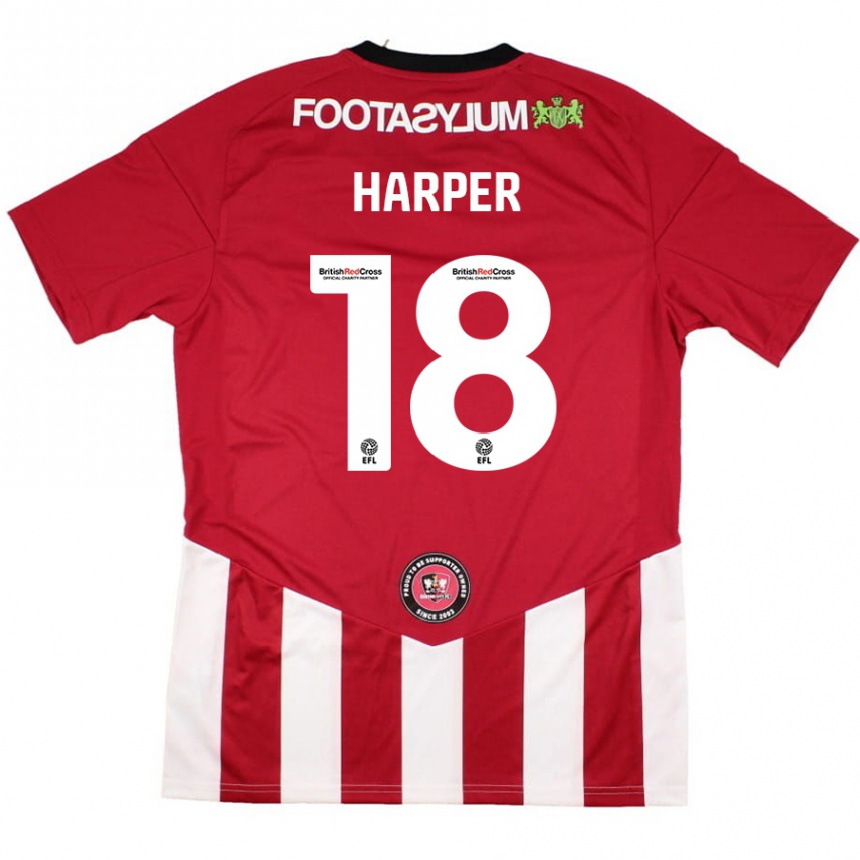 Vaikiškas Vincent Harper #18 Raudona Balta Namų Marškinėliai 2024/25 T-Shirt