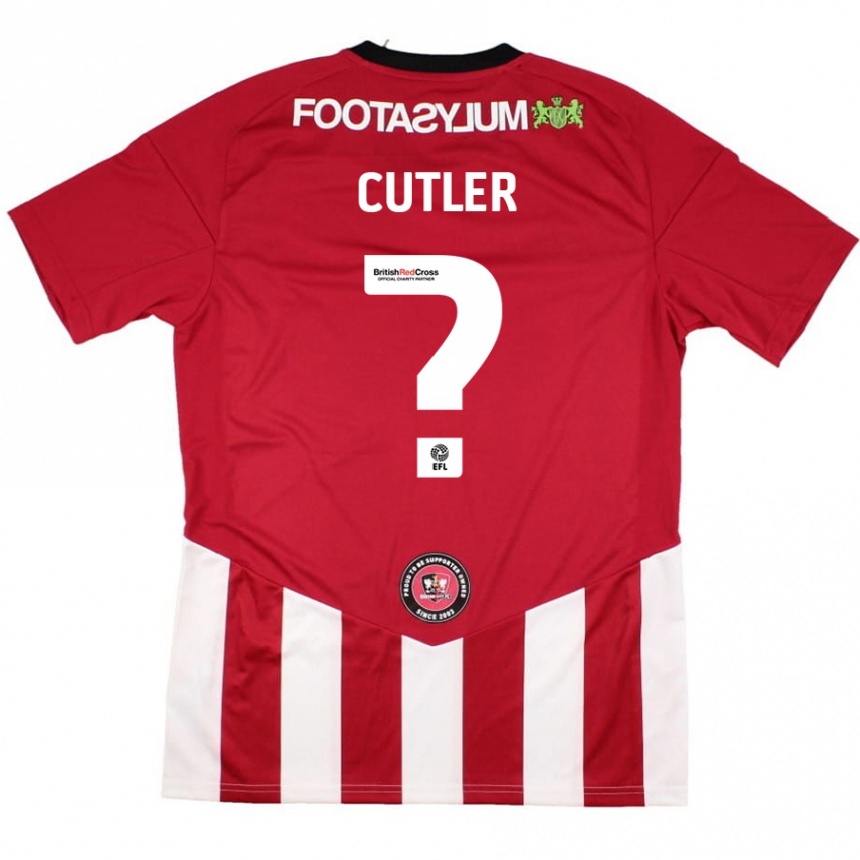 Vaikiškas Theo Cutler #0 Raudona Balta Namų Marškinėliai 2024/25 T-Shirt