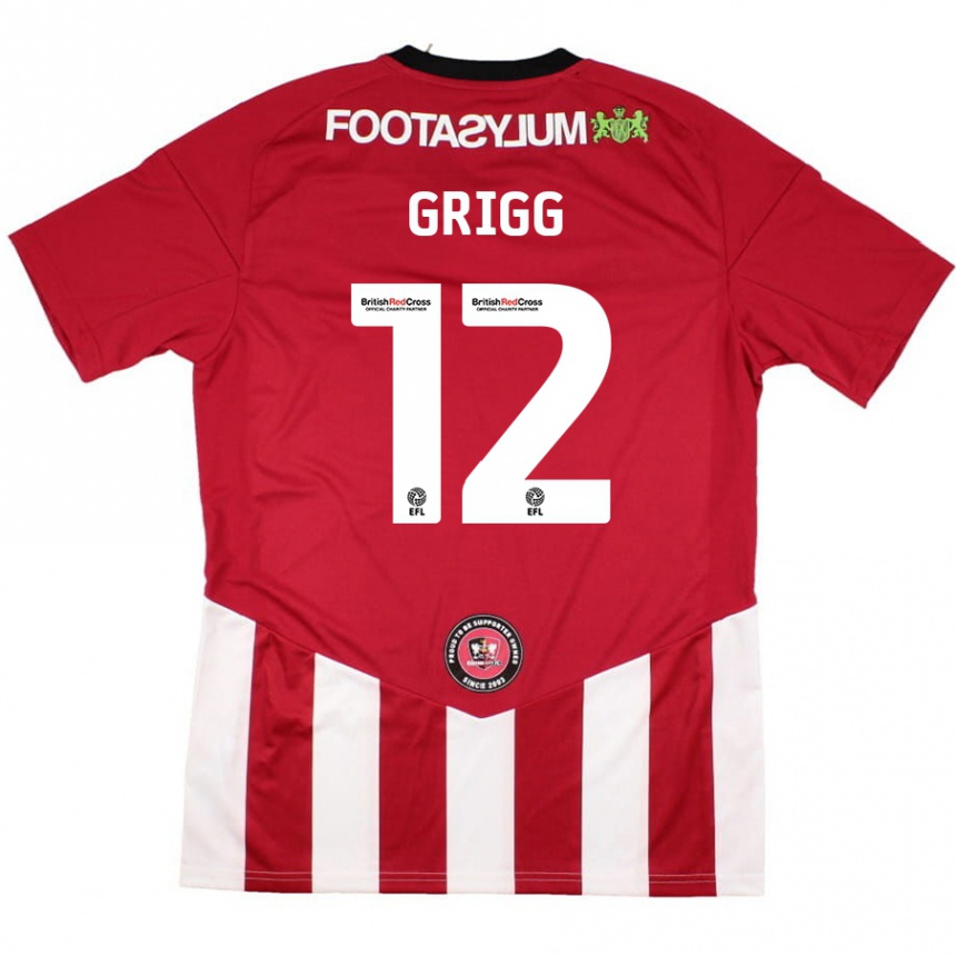 Vaikiškas Katie Grigg #12 Raudona Balta Namų Marškinėliai 2024/25 T-Shirt