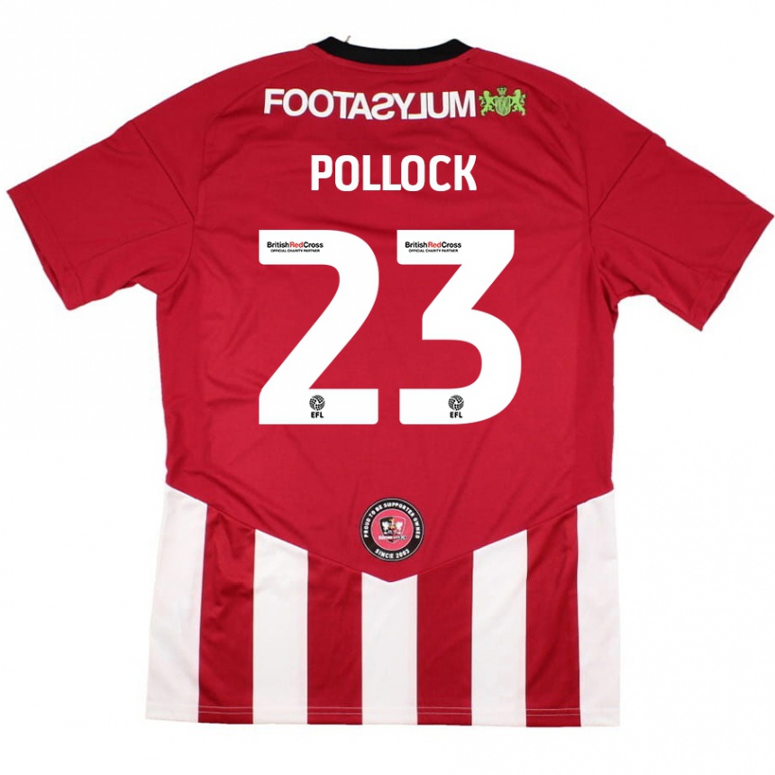 Vaikiškas Amber Pollock #23 Raudona Balta Namų Marškinėliai 2024/25 T-Shirt