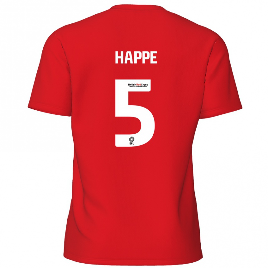 Vaikiškas Dan Happe #5 Raudona Namų Marškinėliai 2024/25 T-Shirt