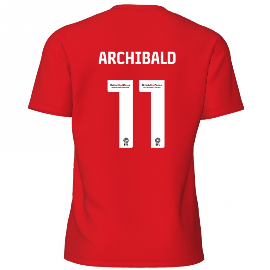 Vaikiškas Theo Archibald #11 Raudona Namų Marškinėliai 2024/25 T-Shirt