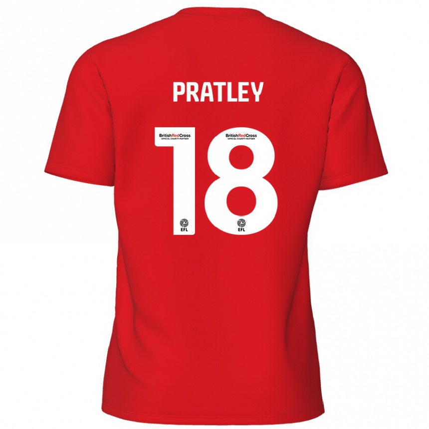 Vaikiškas Darren Pratley #18 Raudona Namų Marškinėliai 2024/25 T-Shirt