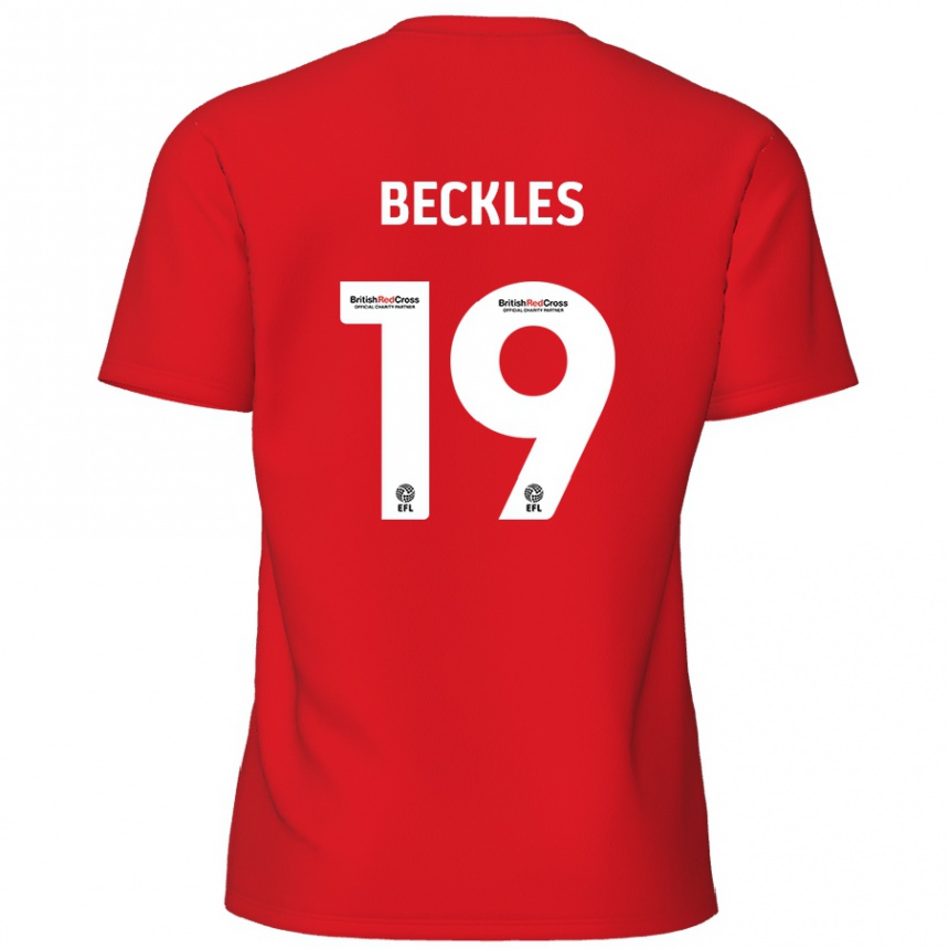 Vaikiškas Omar Beckles #19 Raudona Namų Marškinėliai 2024/25 T-Shirt