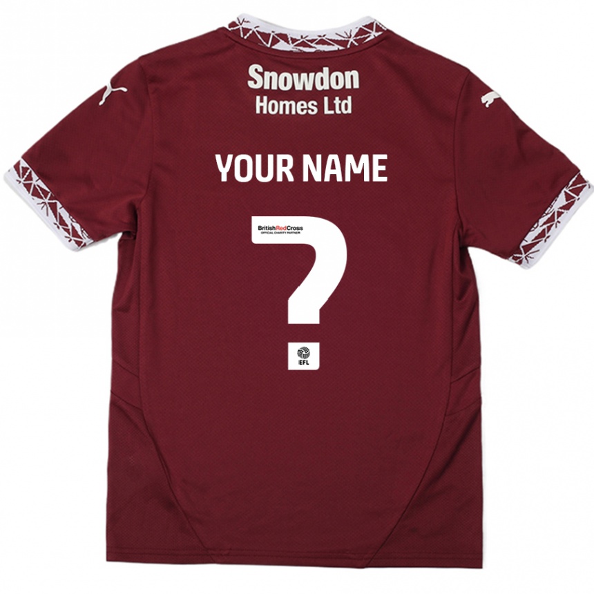 Vaikiškas Jūsų Vardas #0 Burgundija Namų Marškinėliai 2024/25 T-Shirt