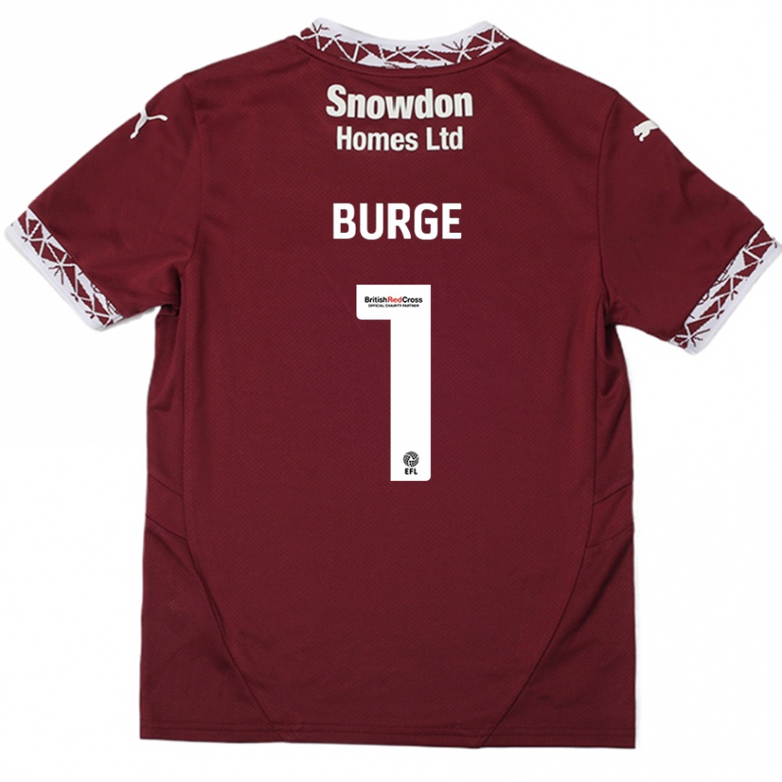 Vaikiškas Lee Burge #1 Burgundija Namų Marškinėliai 2024/25 T-Shirt