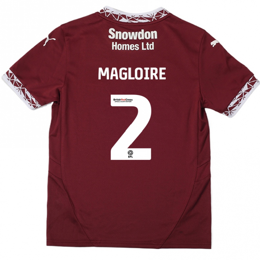 Vaikiškas Tyler Magloire #2 Burgundija Namų Marškinėliai 2024/25 T-Shirt