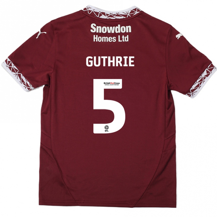 Vaikiškas Jon Guthrie #5 Burgundija Namų Marškinėliai 2024/25 T-Shirt