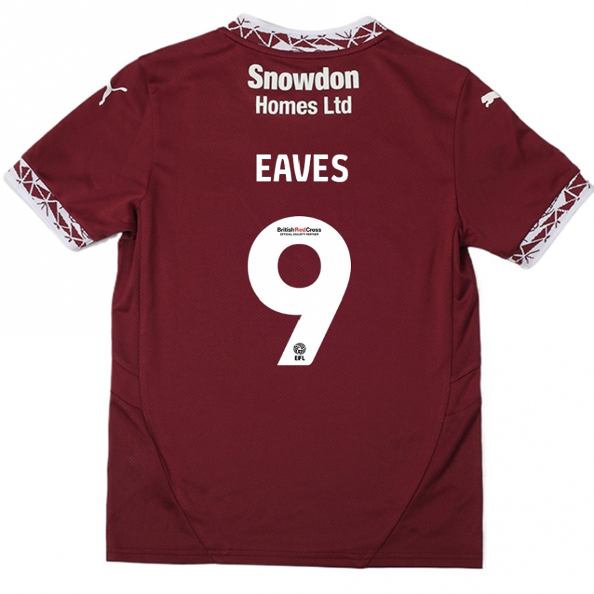 Vaikiškas Tom Eaves #9 Burgundija Namų Marškinėliai 2024/25 T-Shirt