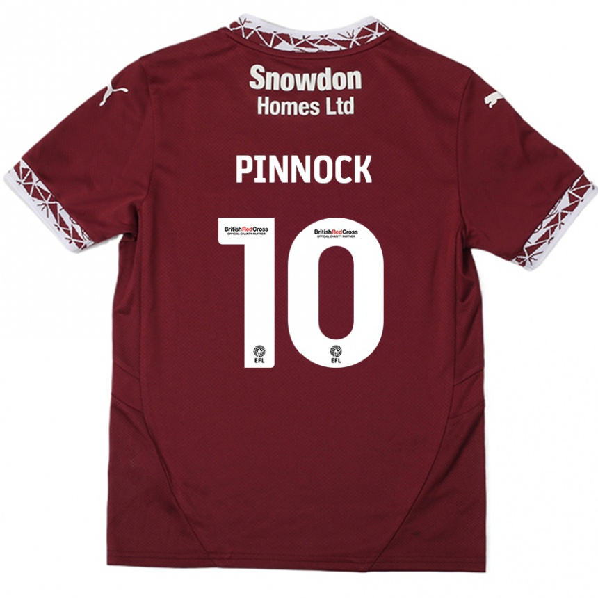 Vaikiškas Mitch Pinnock #10 Burgundija Namų Marškinėliai 2024/25 T-Shirt