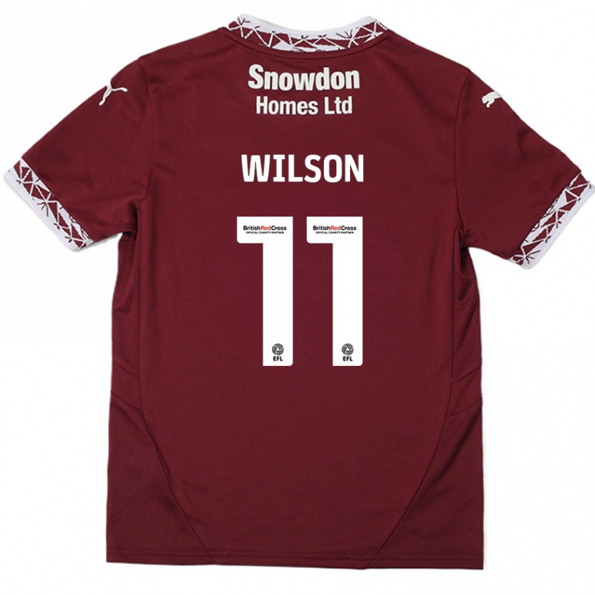 Vaikiškas James Wilson #11 Burgundija Namų Marškinėliai 2024/25 T-Shirt