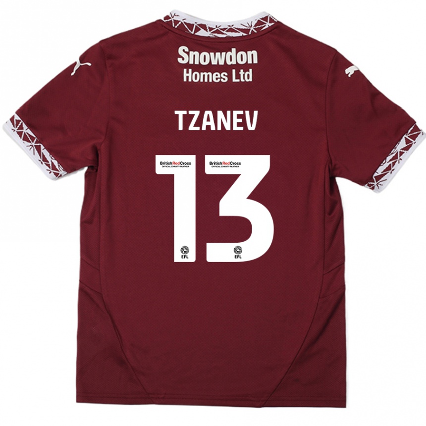 Vaikiškas Nik Tzanev #13 Burgundija Namų Marškinėliai 2024/25 T-Shirt