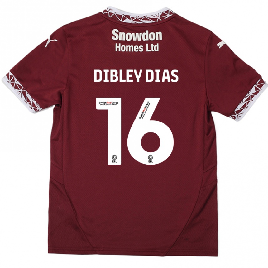 Vaikiškas Matt Dibley-Dias #16 Burgundija Namų Marškinėliai 2024/25 T-Shirt