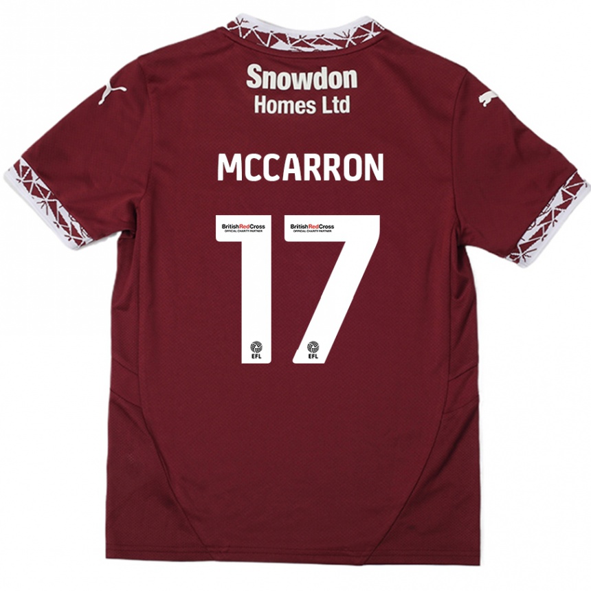 Vaikiškas Liam Mccarron #17 Burgundija Namų Marškinėliai 2024/25 T-Shirt