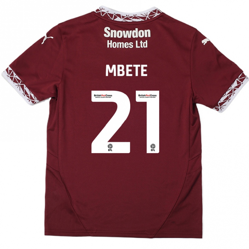 Vaikiškas Luke Mbete #21 Burgundija Namų Marškinėliai 2024/25 T-Shirt