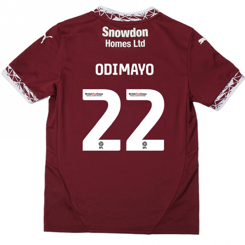 Vaikiškas Akin Odimayo #22 Burgundija Namų Marškinėliai 2024/25 T-Shirt