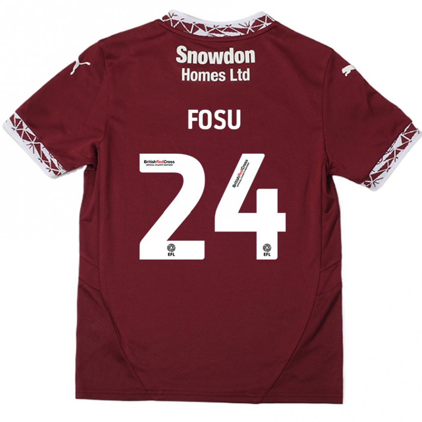 Vaikiškas Tariqe Fosu #24 Burgundija Namų Marškinėliai 2024/25 T-Shirt