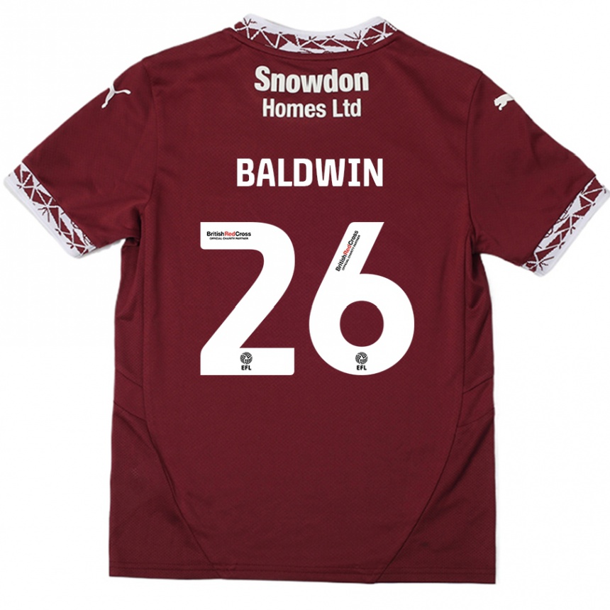 Vaikiškas Jack Baldwin #26 Burgundija Namų Marškinėliai 2024/25 T-Shirt