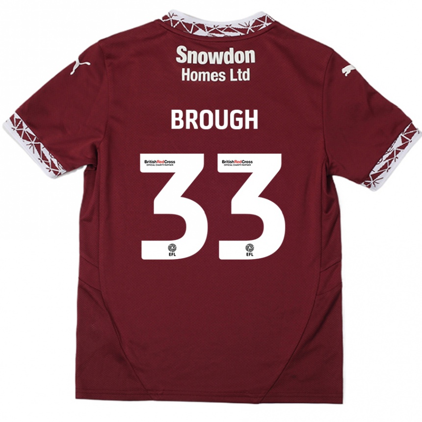 Vaikiškas Patrick Brough #33 Burgundija Namų Marškinėliai 2024/25 T-Shirt