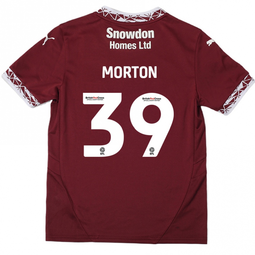 Vaikiškas Callum Morton #39 Burgundija Namų Marškinėliai 2024/25 T-Shirt