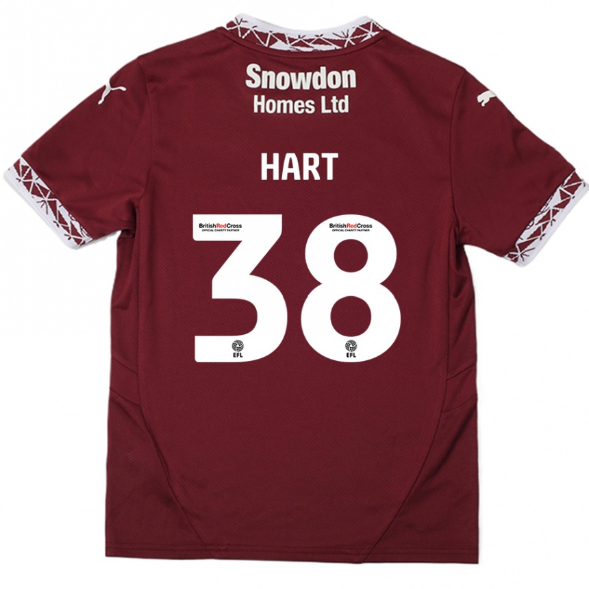 Vaikiškas Jamari Hart #38 Burgundija Namų Marškinėliai 2024/25 T-Shirt