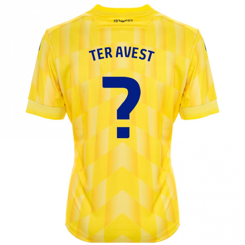 Vaikiškas Hidde Ter Avest #0 Geltona Namų Marškinėliai 2024/25 T-Shirt