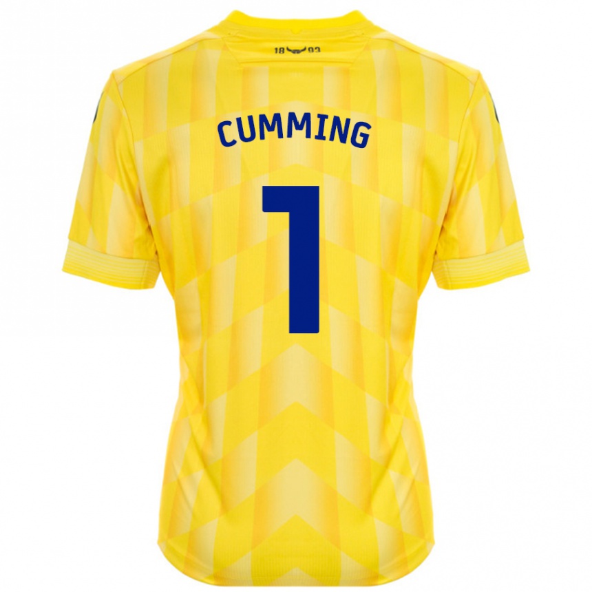 Vaikiškas Jamie Cumming #1 Geltona Namų Marškinėliai 2024/25 T-Shirt