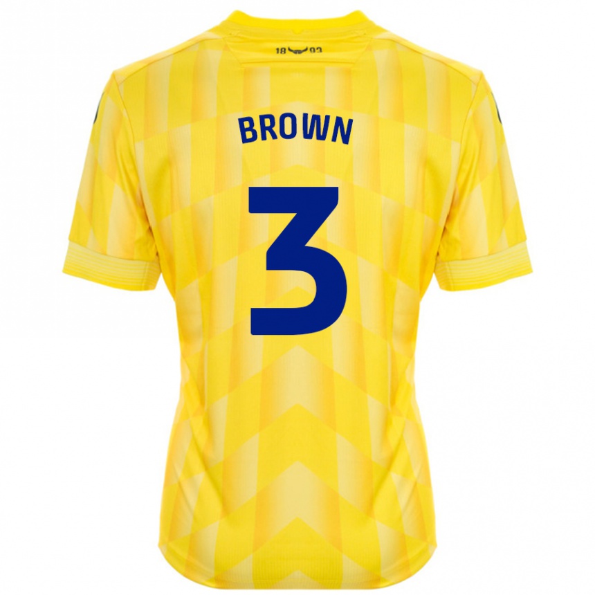 Vaikiškas Ciaron Brown #3 Geltona Namų Marškinėliai 2024/25 T-Shirt