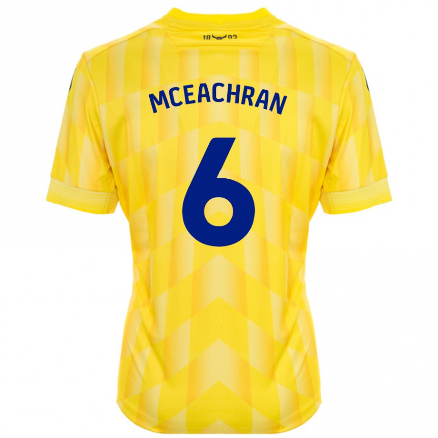 Vaikiškas Josh Mceachran #6 Geltona Namų Marškinėliai 2024/25 T-Shirt