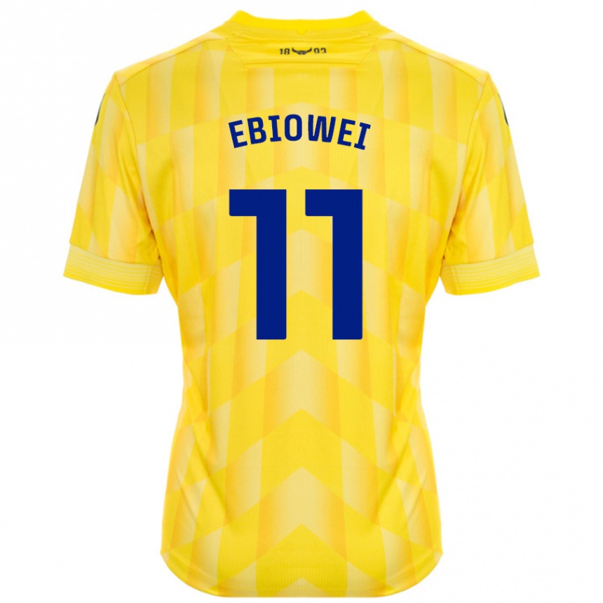 Vaikiškas Malcolm Ebiowei #11 Geltona Namų Marškinėliai 2024/25 T-Shirt