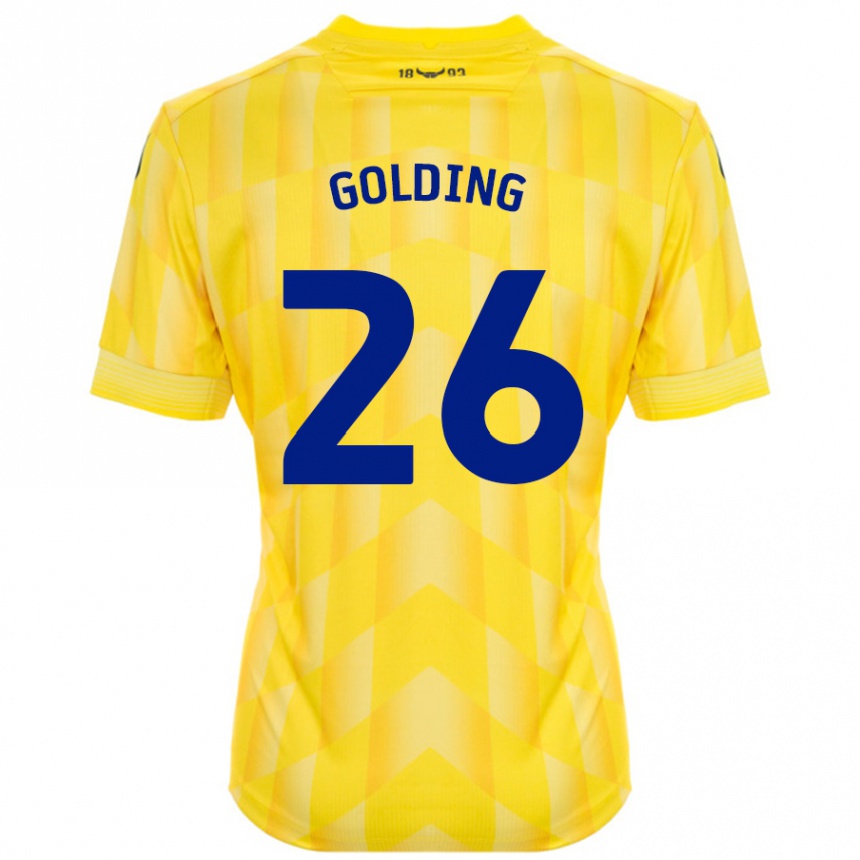 Vaikiškas James Golding #26 Geltona Namų Marškinėliai 2024/25 T-Shirt