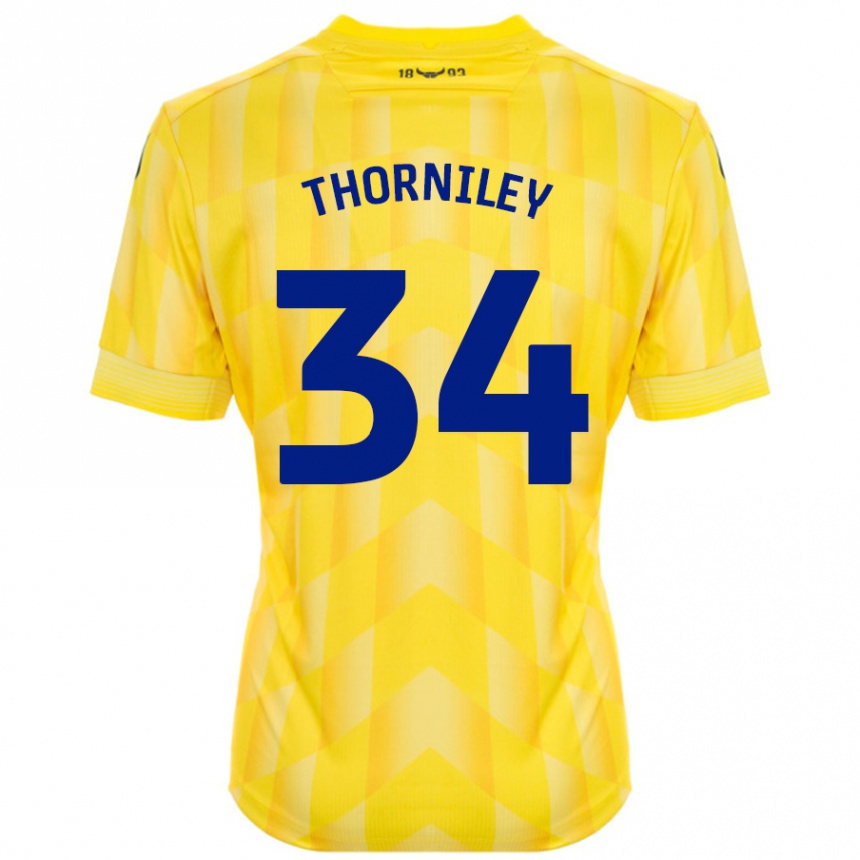 Vaikiškas Jordan Thorniley #34 Geltona Namų Marškinėliai 2024/25 T-Shirt