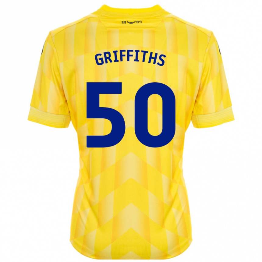 Vaikiškas Louis Griffiths #50 Geltona Namų Marškinėliai 2024/25 T-Shirt