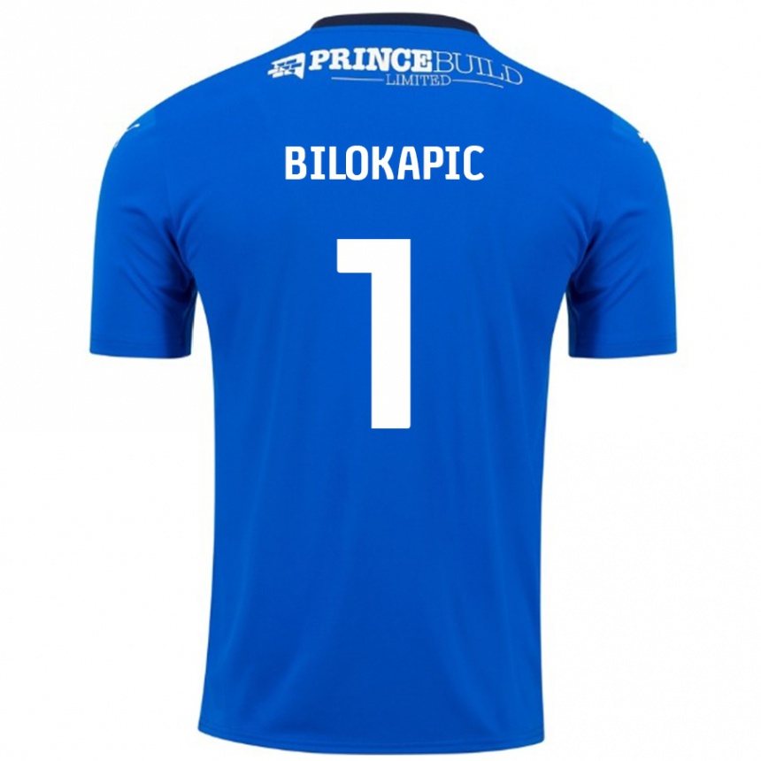 Vaikiškas Nicholas Bilokapic #1 Mėlyna Balta Namų Marškinėliai 2024/25 T-Shirt