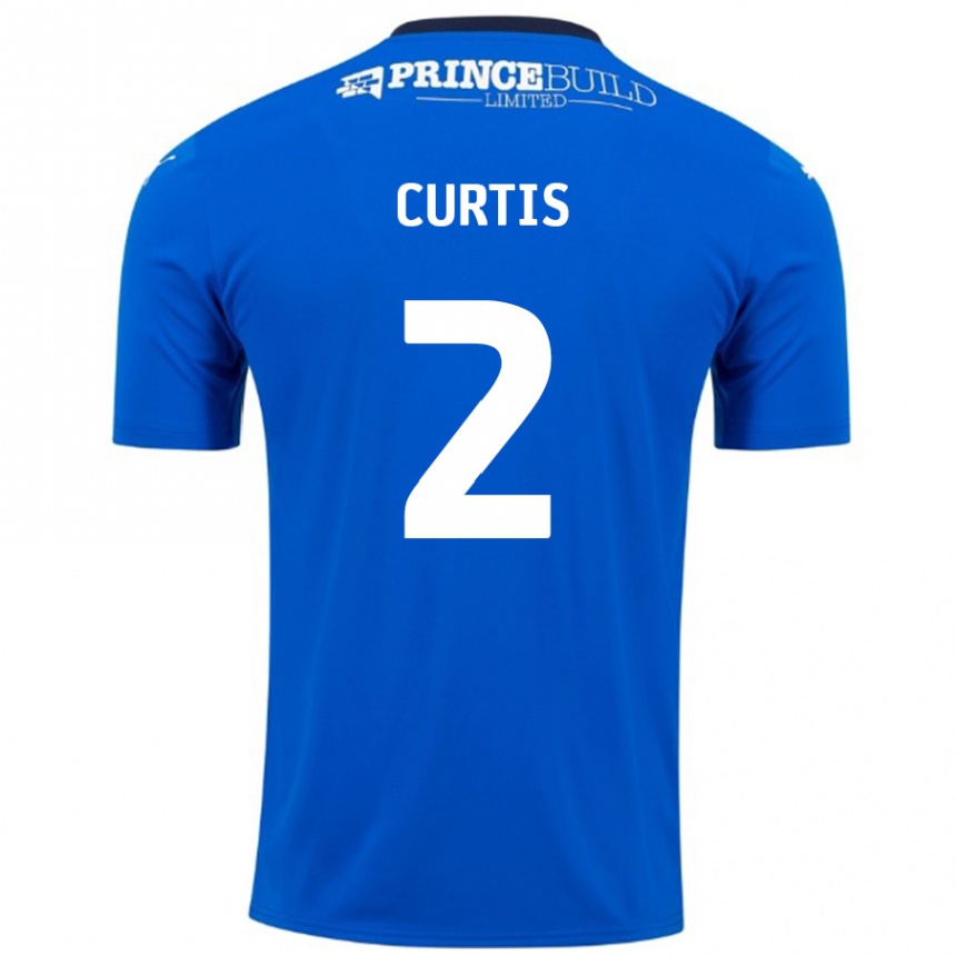 Vaikiškas Sam Curtis #2 Mėlyna Balta Namų Marškinėliai 2024/25 T-Shirt