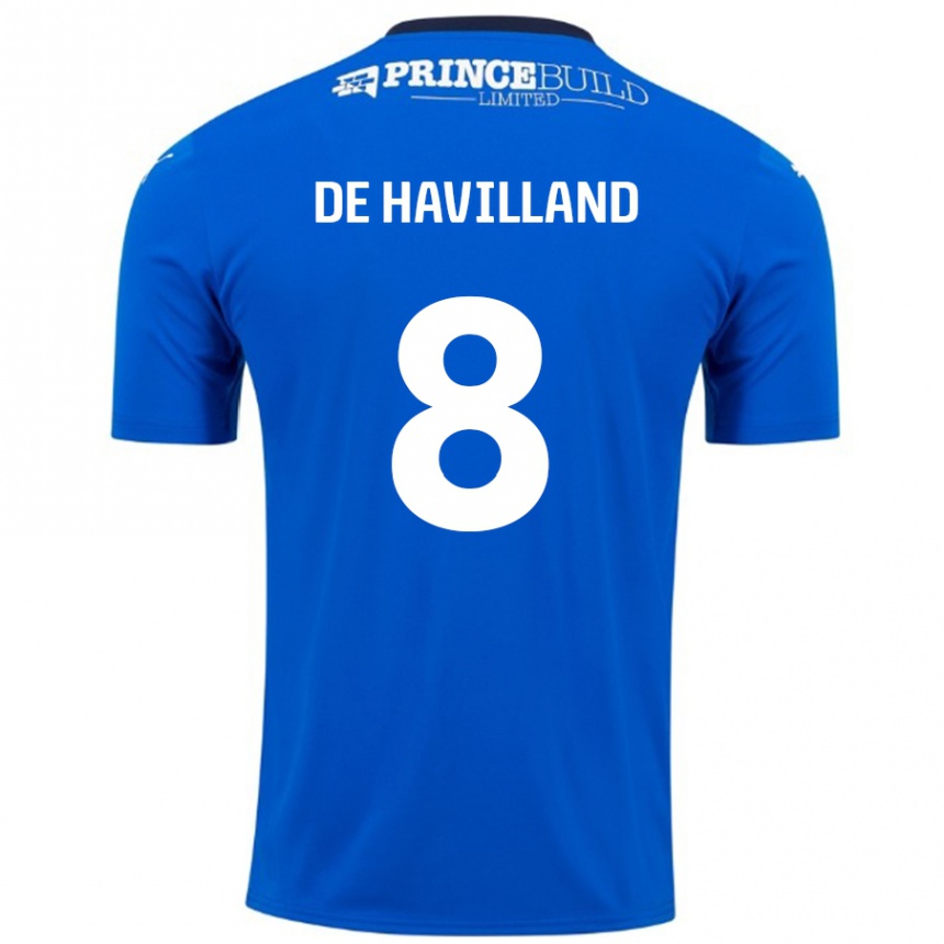 Vaikiškas Ryan De Havilland #8 Mėlyna Balta Namų Marškinėliai 2024/25 T-Shirt