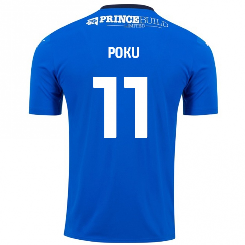 Vaikiškas Kwame Poku #11 Mėlyna Balta Namų Marškinėliai 2024/25 T-Shirt