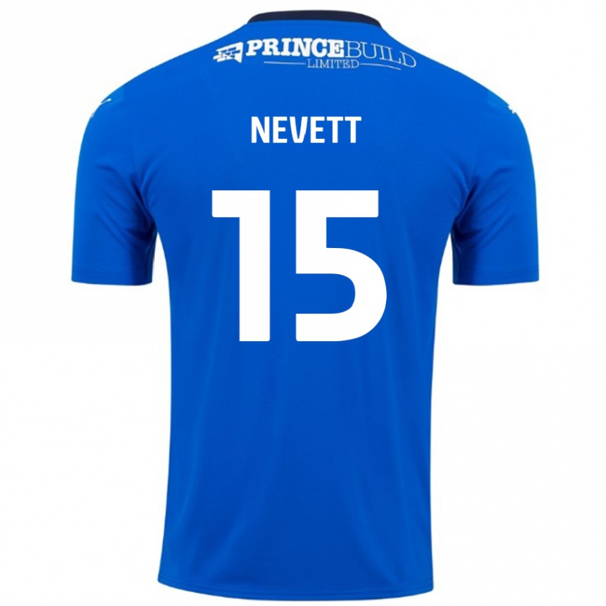 Vaikiškas George Nevett #15 Mėlyna Balta Namų Marškinėliai 2024/25 T-Shirt