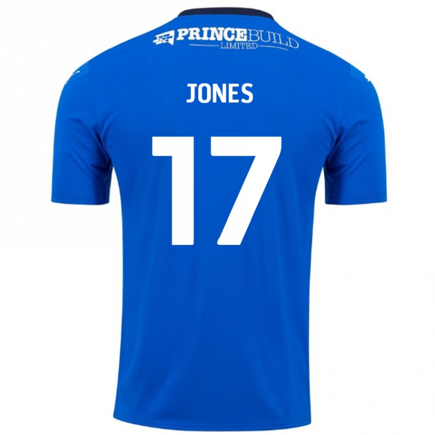 Vaikiškas Ricky-Jade Jones #17 Mėlyna Balta Namų Marškinėliai 2024/25 T-Shirt