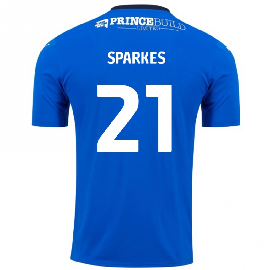 Vaikiškas Jack Sparkes #21 Mėlyna Balta Namų Marškinėliai 2024/25 T-Shirt