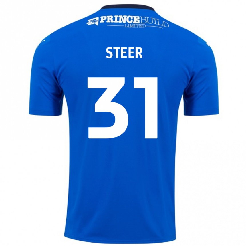 Vaikiškas Jed Steer #31 Mėlyna Balta Namų Marškinėliai 2024/25 T-Shirt